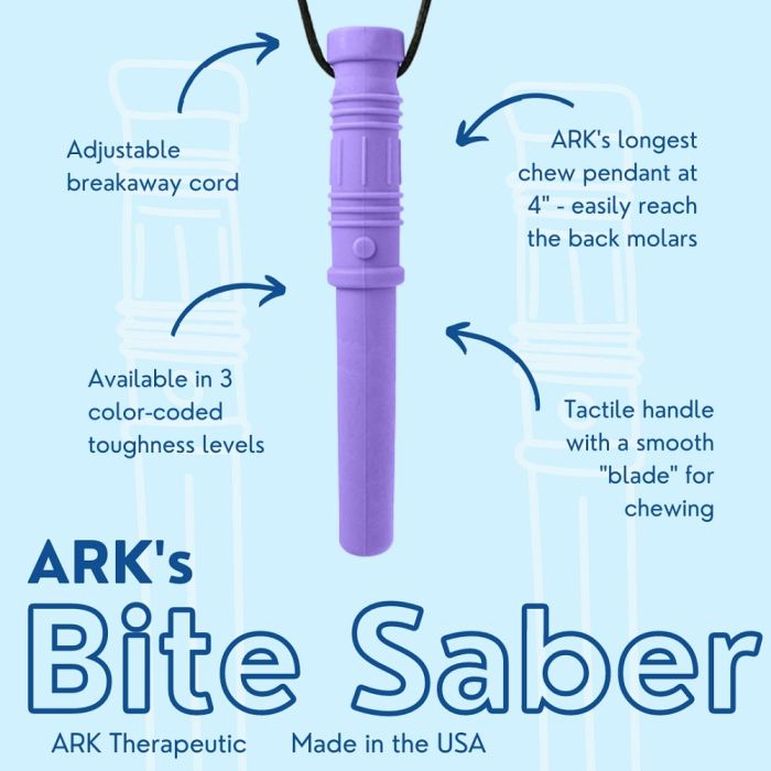 ARK Bite Saber Chew Necklace Infographic