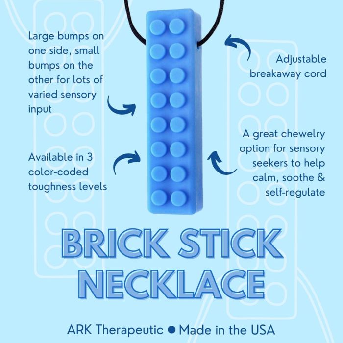 ARK Brick Stick Textured Chew Necklace Infographic