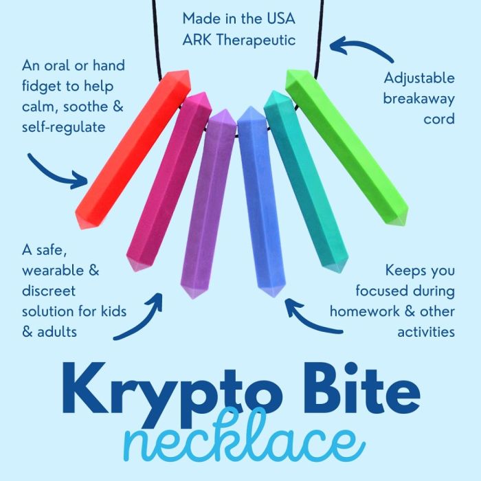 ARK Krypto-Bite Gem Chewable Necklace Infographic