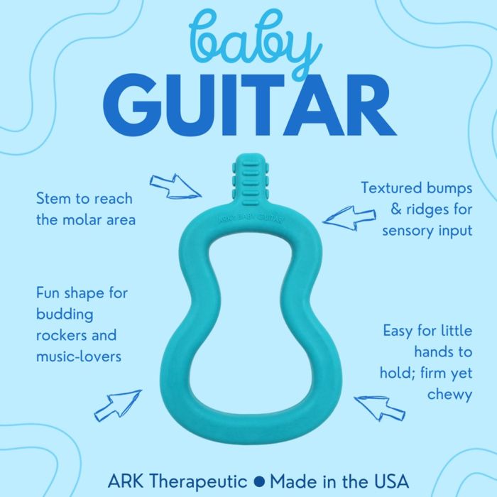 ARK's Baby Guitar Chew Teething Infographic