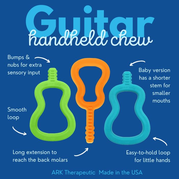 ARK's Baby Guitar Chew Teething Infographic