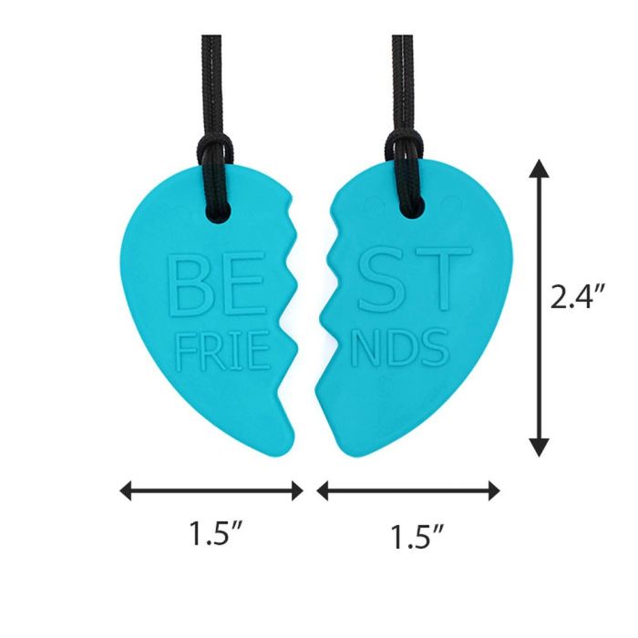 ARK's Best Friends Split Heart Chewelry Set Measured
