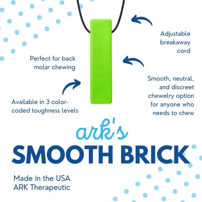 ARK's Brick Stick Chew Necklace Smooth Infographic