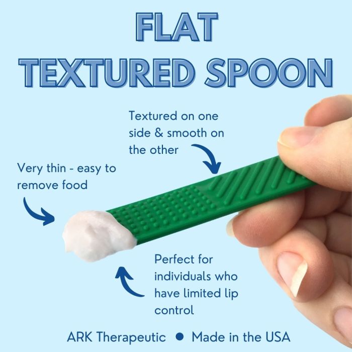 ARK’s Flat Textured Spoon for Feeding Therapy Forest Green