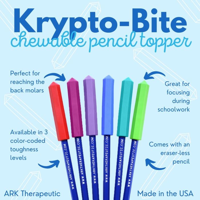 ARK's Krypto Bite Chewable Pencil Topper Infographic