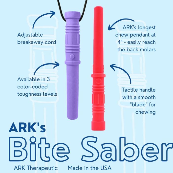 ARK's Mega Bite Saber Handheld Chew Infographic