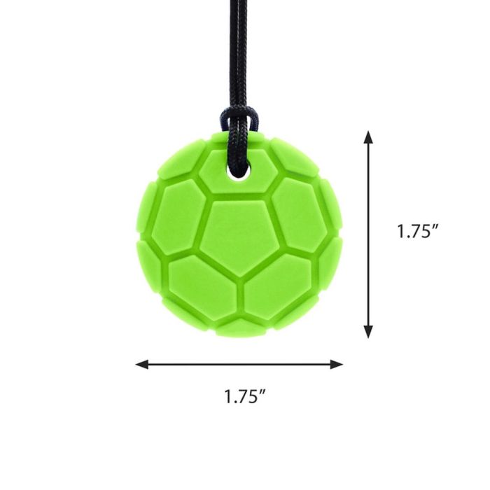 ARK's Soccer Ball Chew Necklace Measured