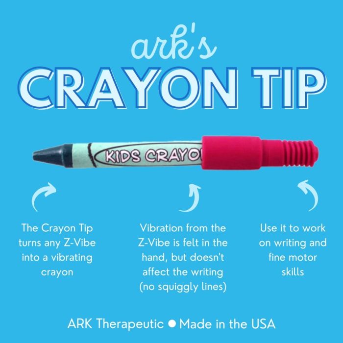 ARK's Z-Vibe Tran-Quill Crayon Tips with Adaptor Infographic
