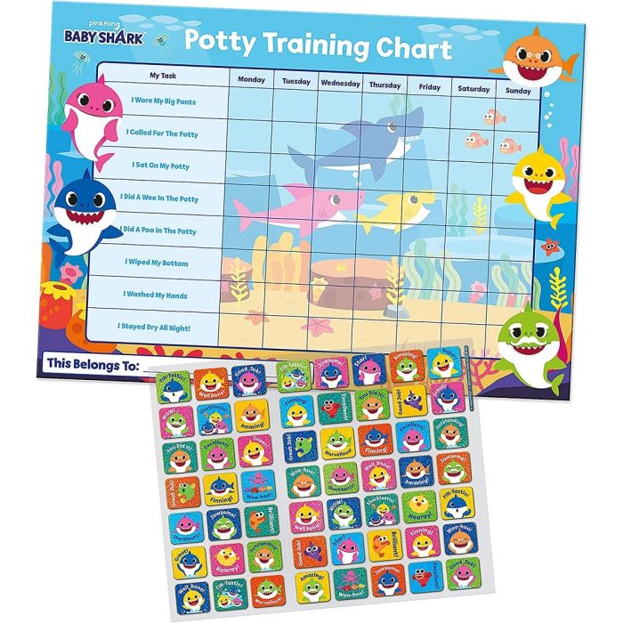 Baby Shark Potty Toilet Training Chart Paper Projects