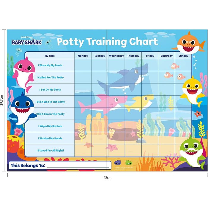 Baby Shark Potty Toilet Training Chart Paper Projects