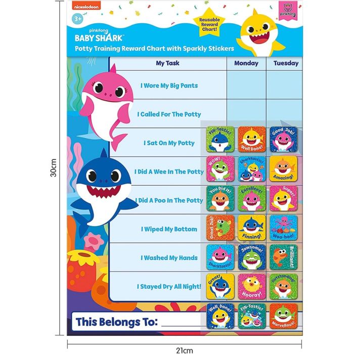 Baby Shark Potty Toilet Training Chart Paper Projects