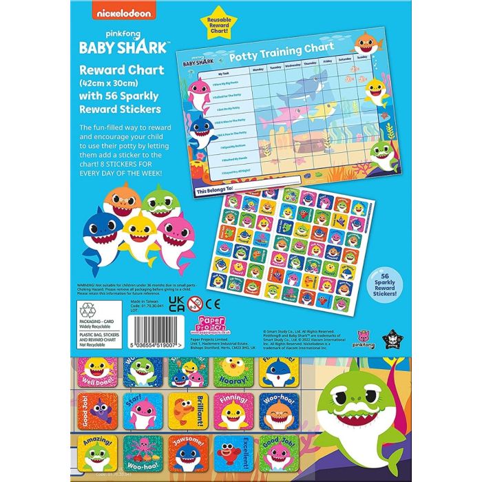 Baby Shark Potty Toilet Training Chart Paper Projects