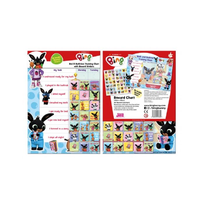 Bing Bath and Bedtime Training Chart with Reward Stickers