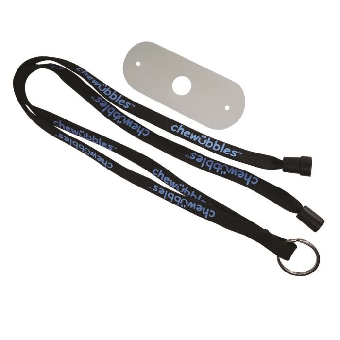 Chubuddy Chewubbles Neck Lanyard Black and Strap
