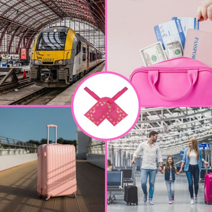 Content and Calm Pink Luggage Tags Lifestyle