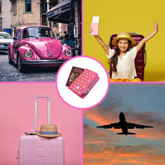 Content and Calm Pink Passport Holder Lifestyle
