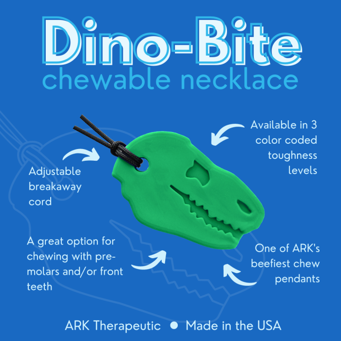 Ark's Dino-Bite Chew Necklace Infographic