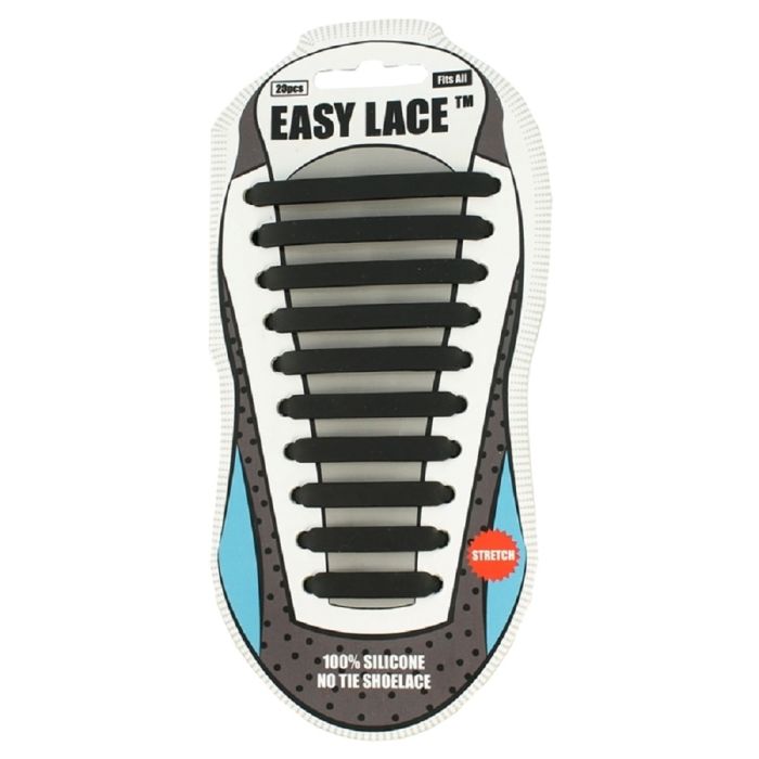Easy Lace No Tie Shoelaces Adult Trainers Black

