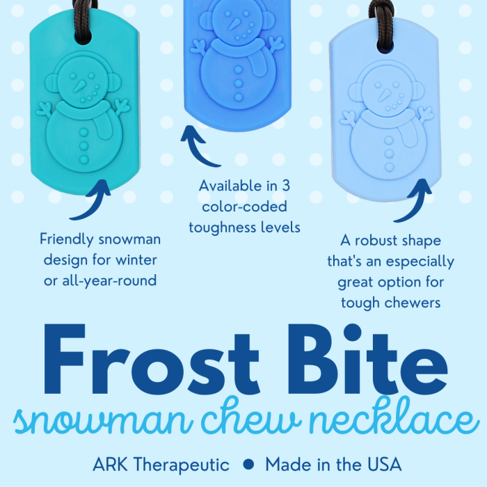 Ark's Frost Bite chew Necklace Infographic