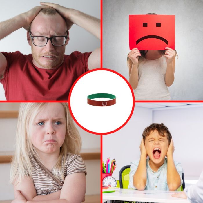 Mood Band Sad Face Red Lifestyle
