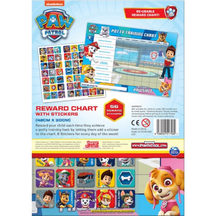 Paw Patrol Potty and Toilet Training Reward Chart by Paper Projects
