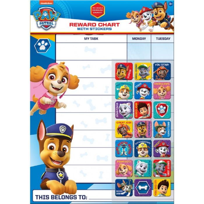 Paw Patrol Reward Chart by Paper Projects