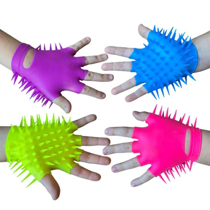 Spikey Stretchy Gloves Set of 4 Playlearn SPKGLV4