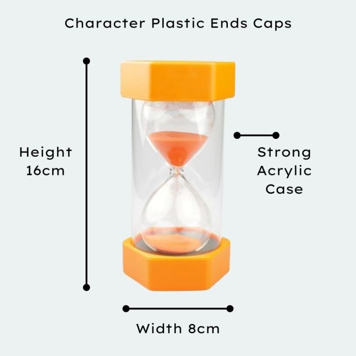 Tink n Stink Sand Timer 10 Minute Orange Measurements