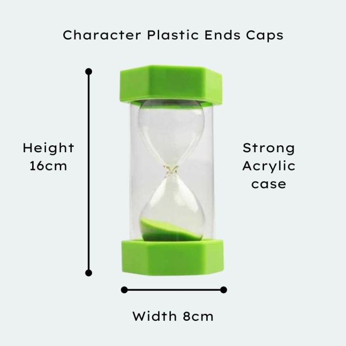 Tink n Stink Sand Timer 45 Minute Bright Green Measurements