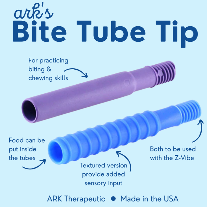 Ark Therapeutic Info Graphic for Z-Vibe Bite Tube Tip
