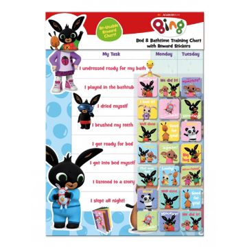 Bing Bath and Bedtime Training Chart with Reward Stickers