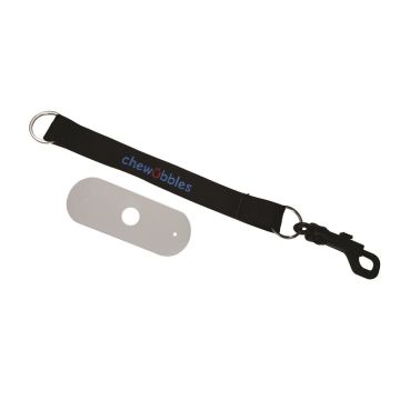 Chubuddy Chewubbles Clip On Tether Black and Strap