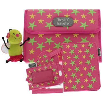 Content & Calm Traveller Accessory Set Pink Star Fabric