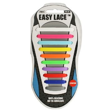 Easy Lace No Tie Shoelaces Adult Trainers Rainbow