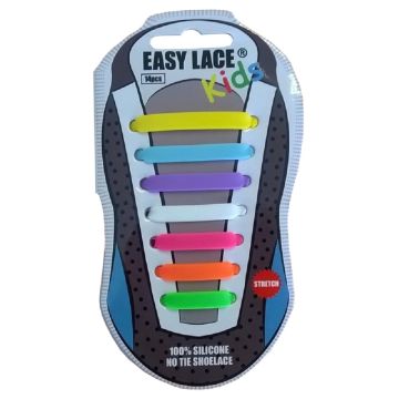 Easy Lace No Tie Shoelaces Kids Trainers Rainbow Girl