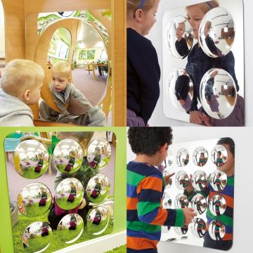 Large Domed Acrylic Mirror Panels 4 Set 72416 TickiT Commotion