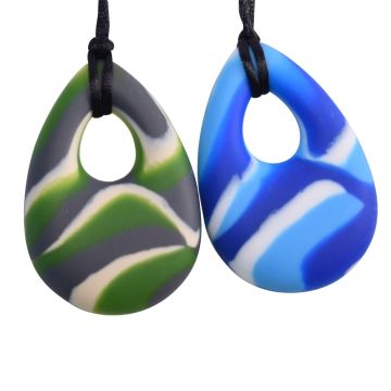 Oval Bud Chew Necklace Swirl Duo Chubuddy Chewubbles