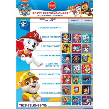 Paw Patrol Potty and Toilet Training Reward Chart by Paper Projects